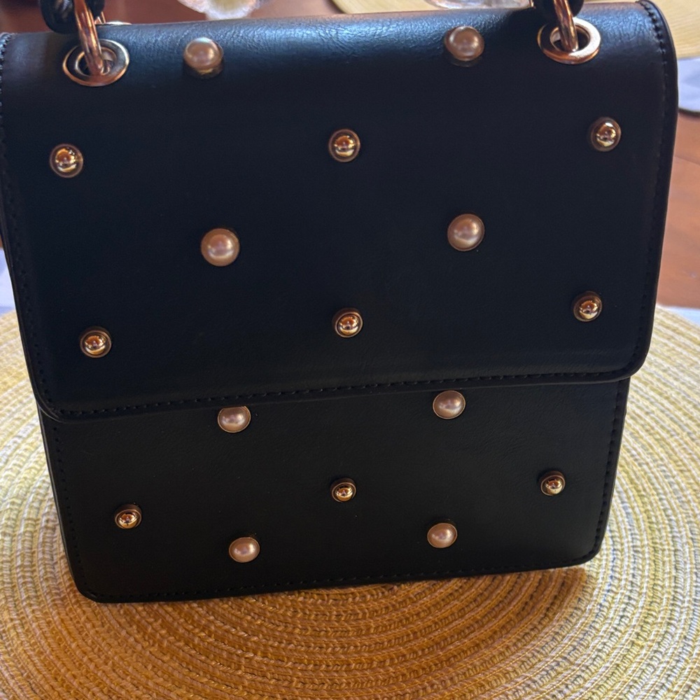 Elegant Black Studded Handbag